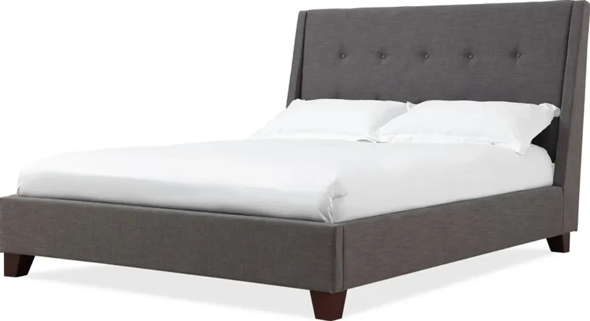 Madera Full-size Upholstered Platform Bed in Dark Charcoal