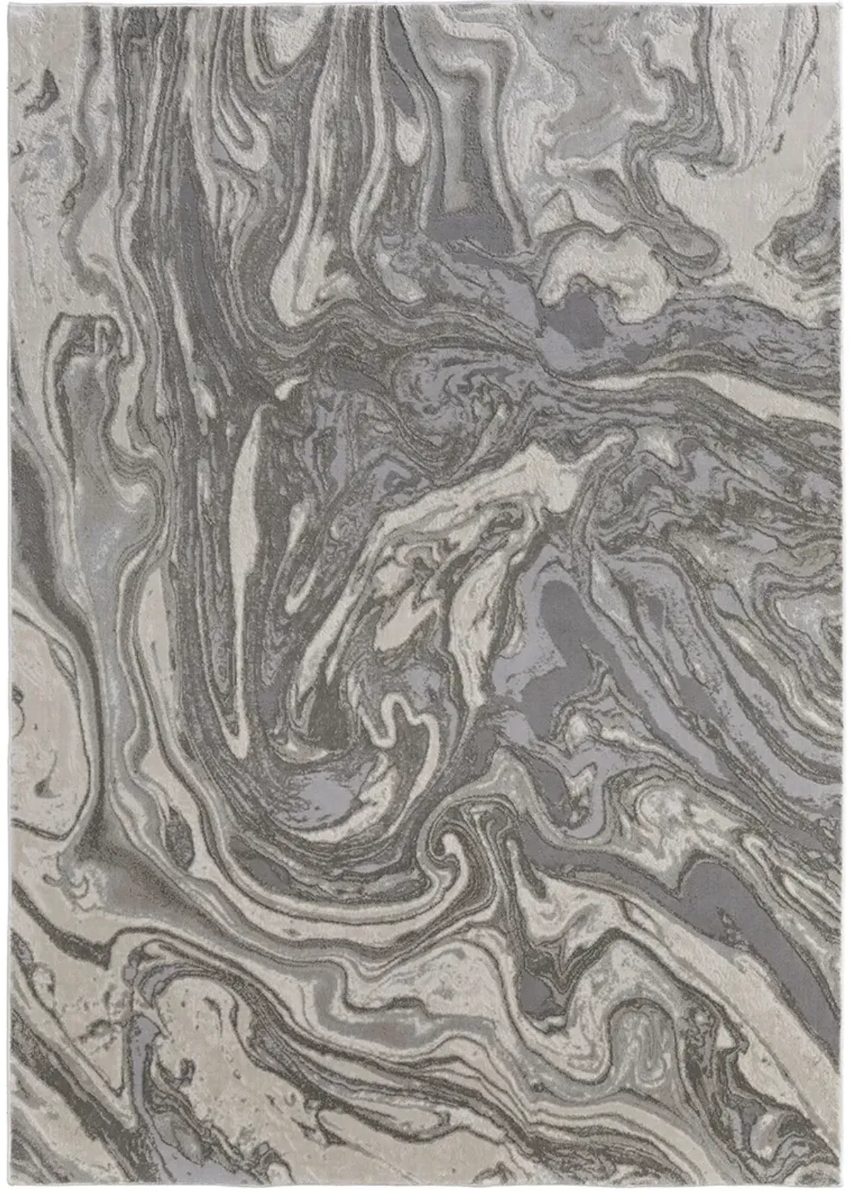 Prasad 3894F Gray/Ivory/Silver 5' x 8' Rug