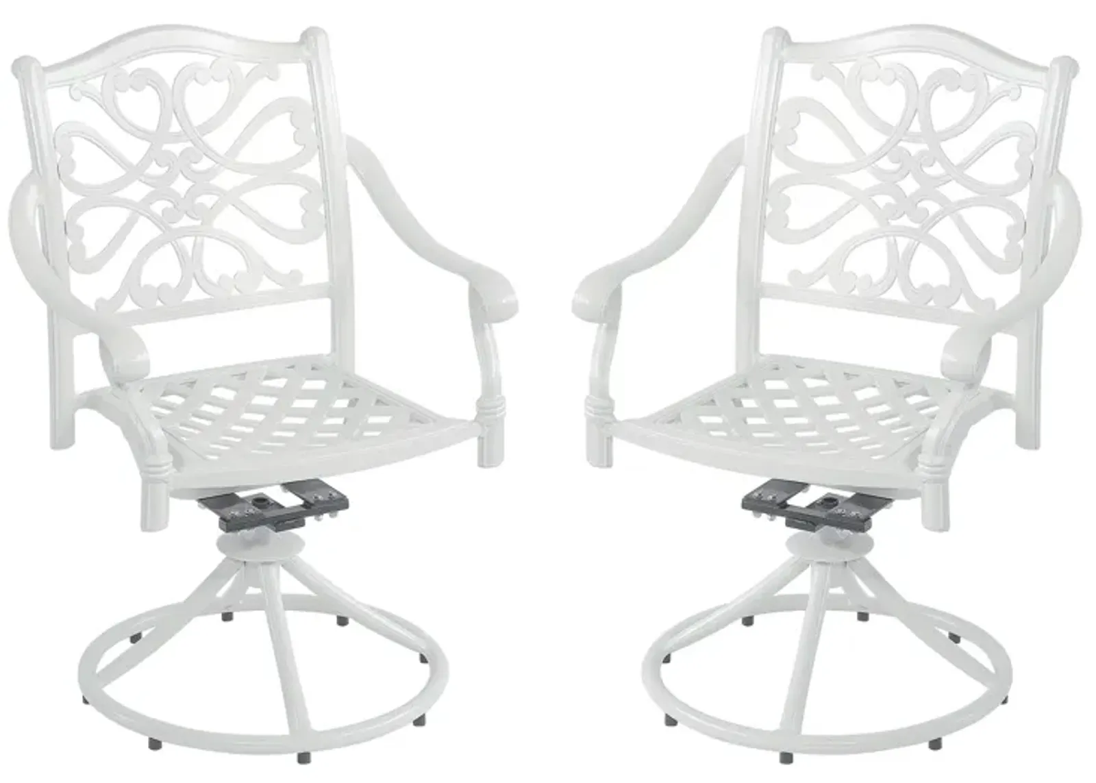 MONDAWE Outdoor Bistro Dining Chairs Patio Cast Aluminum Dining Swivel Rocker Chair (Set of 2)