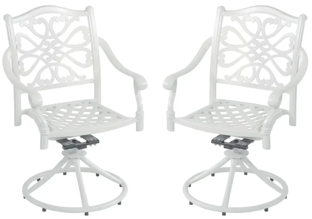 MONDAWE Outdoor Bistro Dining Chairs Patio Cast Aluminum Dining Swivel Rocker Chair (Set of 2)