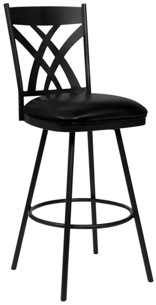 Hivvago 26 Inch Black Iron Counter Height Bar Chair