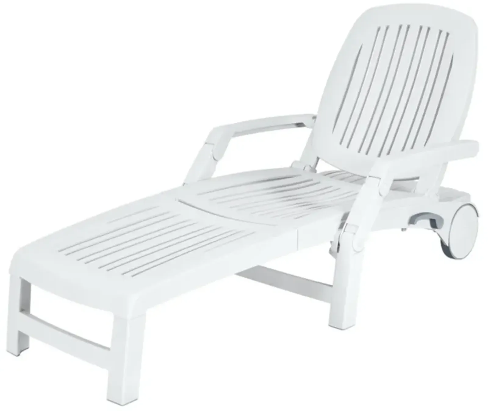 Hivvago Adjustable Patio Sun Lounger with Weather Resistant Wheels