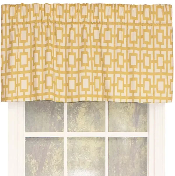 RLF Home Gigi Tailored Window Treatment Valance Saffron 3" Rod Pocket 50" x 14" Yellow
