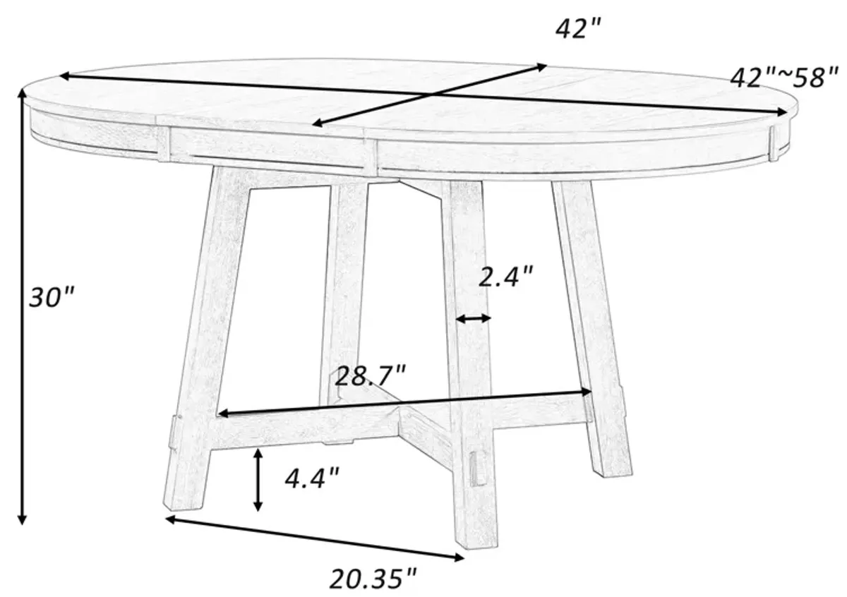 Merax Farmhouse Round Extendable Dining Table