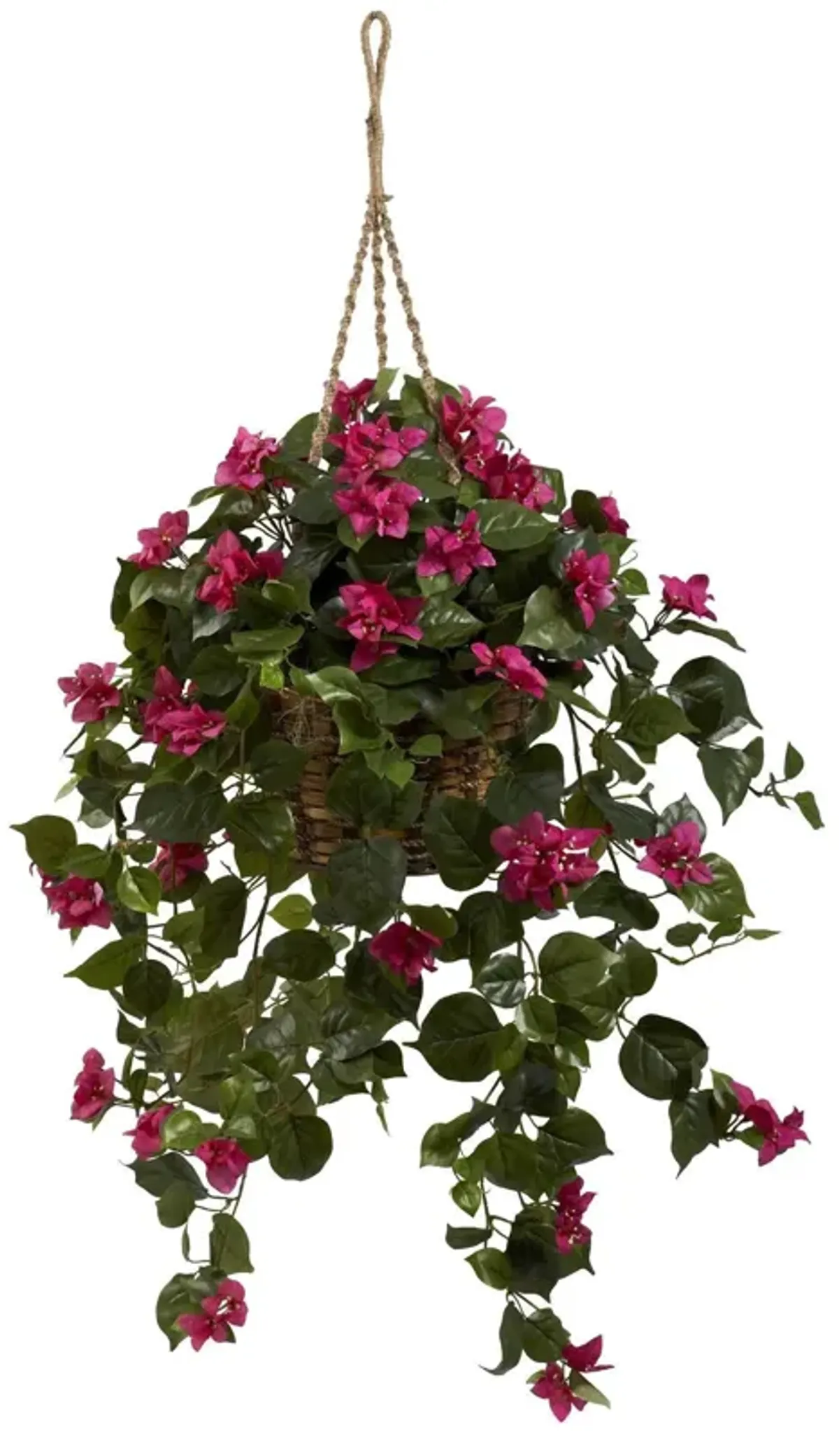 Nearly Natural Bougainvillea Silk Hanging Basket