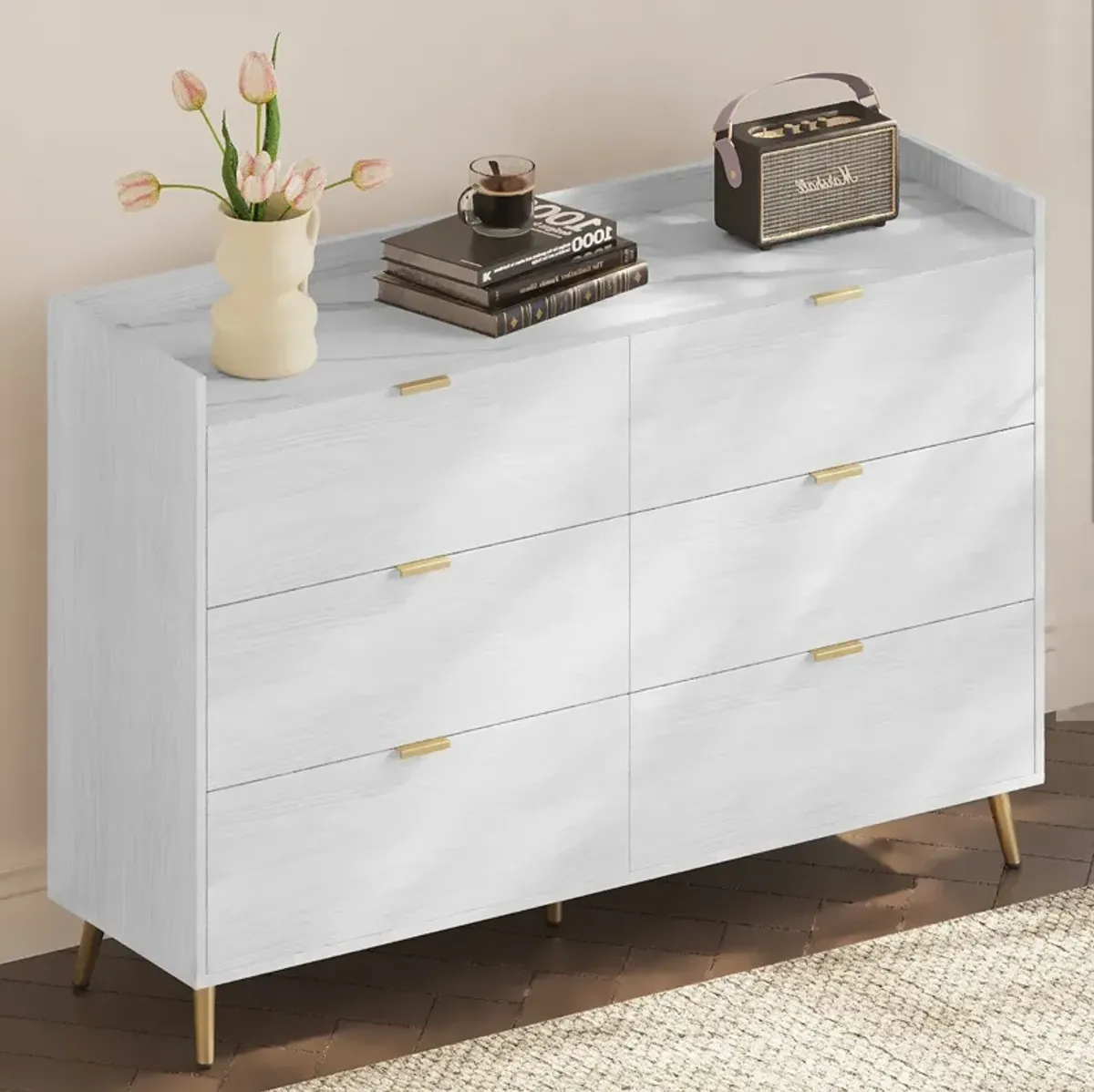 Merax Mordern Storage Cabinet 6-Drawer Dresser