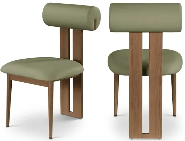 Meridian Furniture Dario Green Vegan Leather Dining Chair, Set of 2