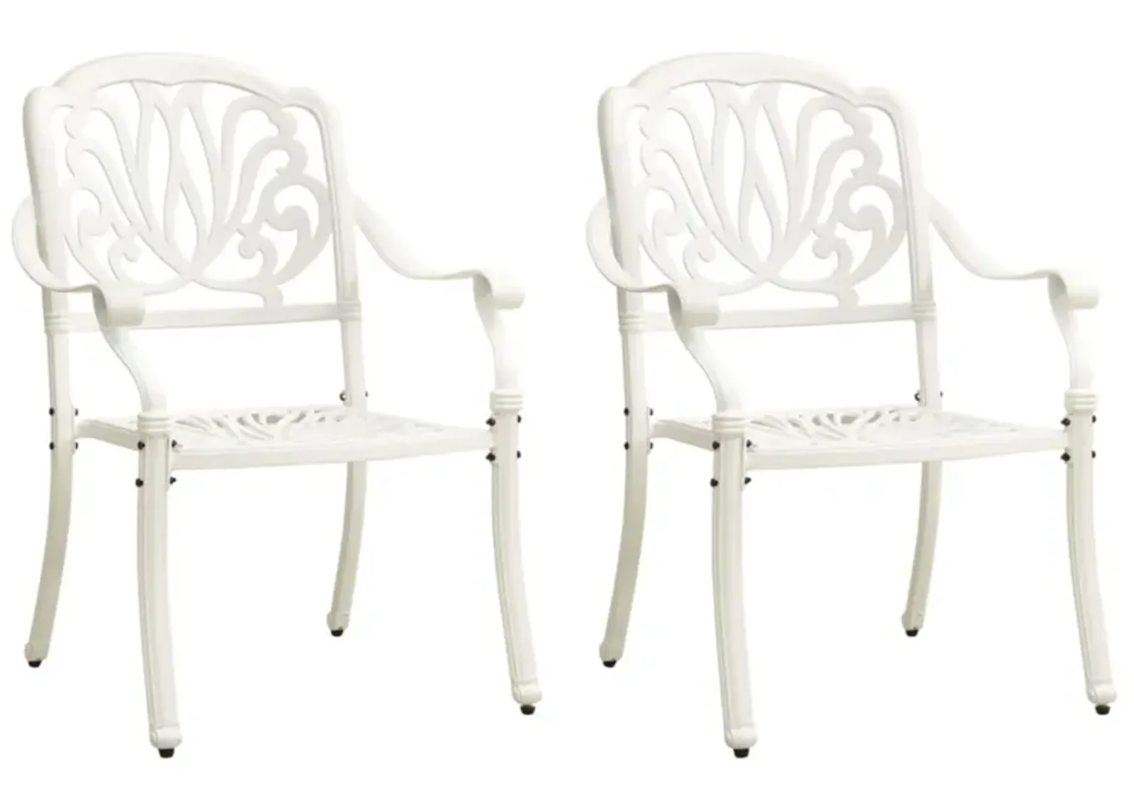 vidaXL Garden Chairs 2 pcs Cast Aluminum White