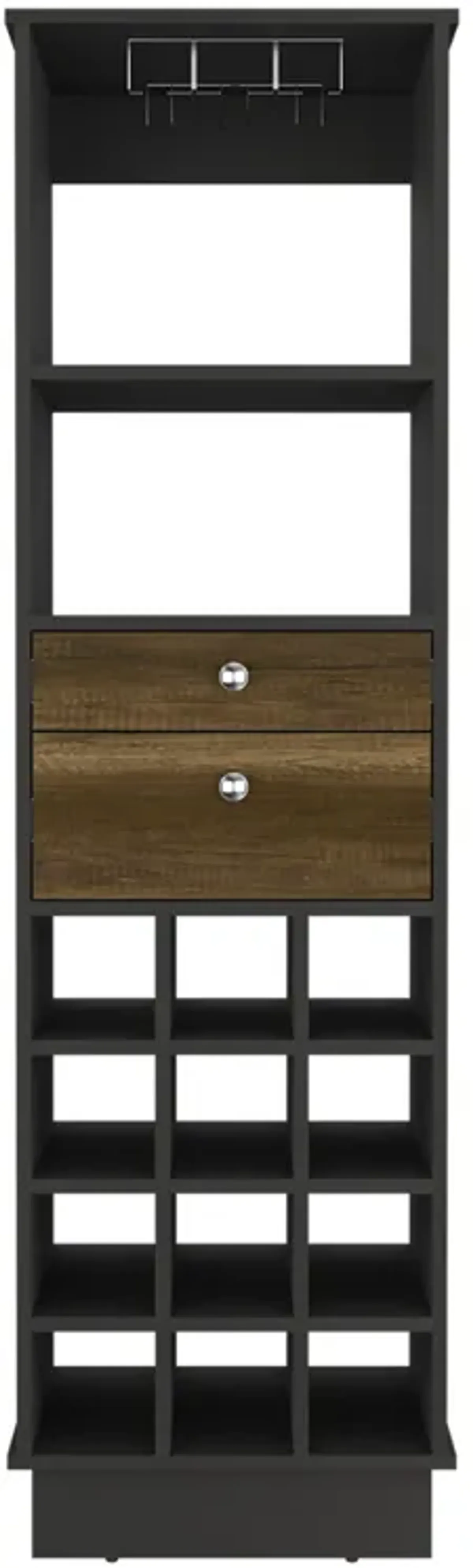 Bar Cabinet Bureck, Living Room, Black / Walnut