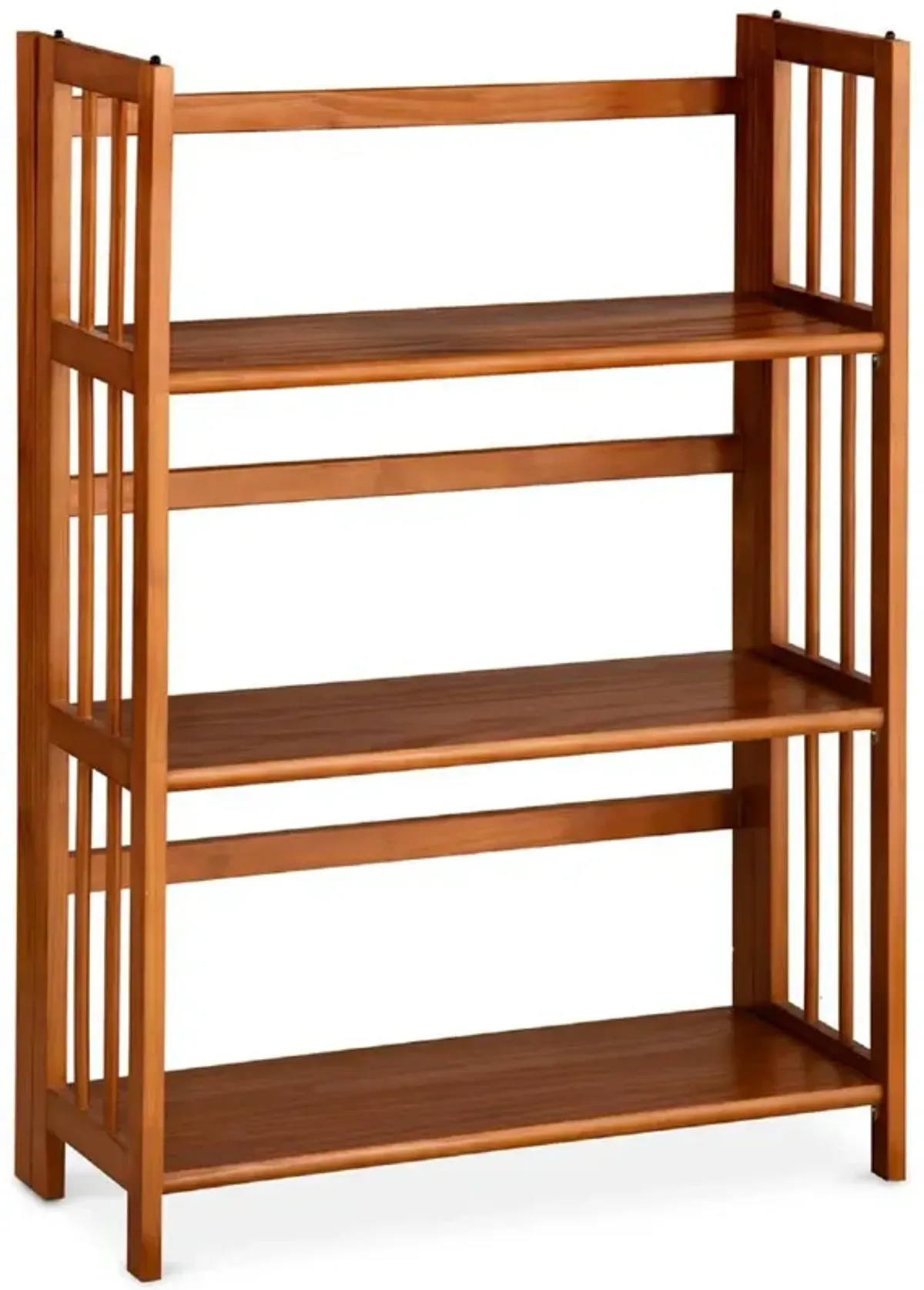 3-Shelf Folding Stackable Bookcase 27.5" Wide - Chestnut