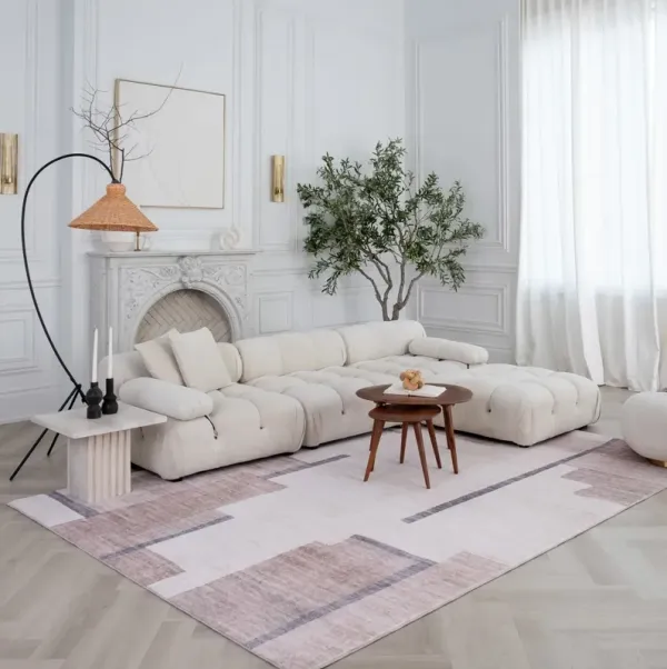 Eclipse Mid-Century Modern Beige Brown Indoor Area Rug