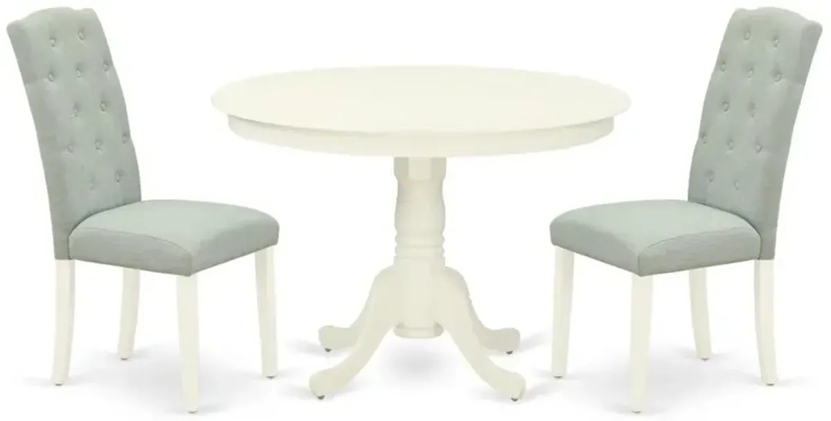 Dining Room Set Linen White, HLCE3-LWH-15