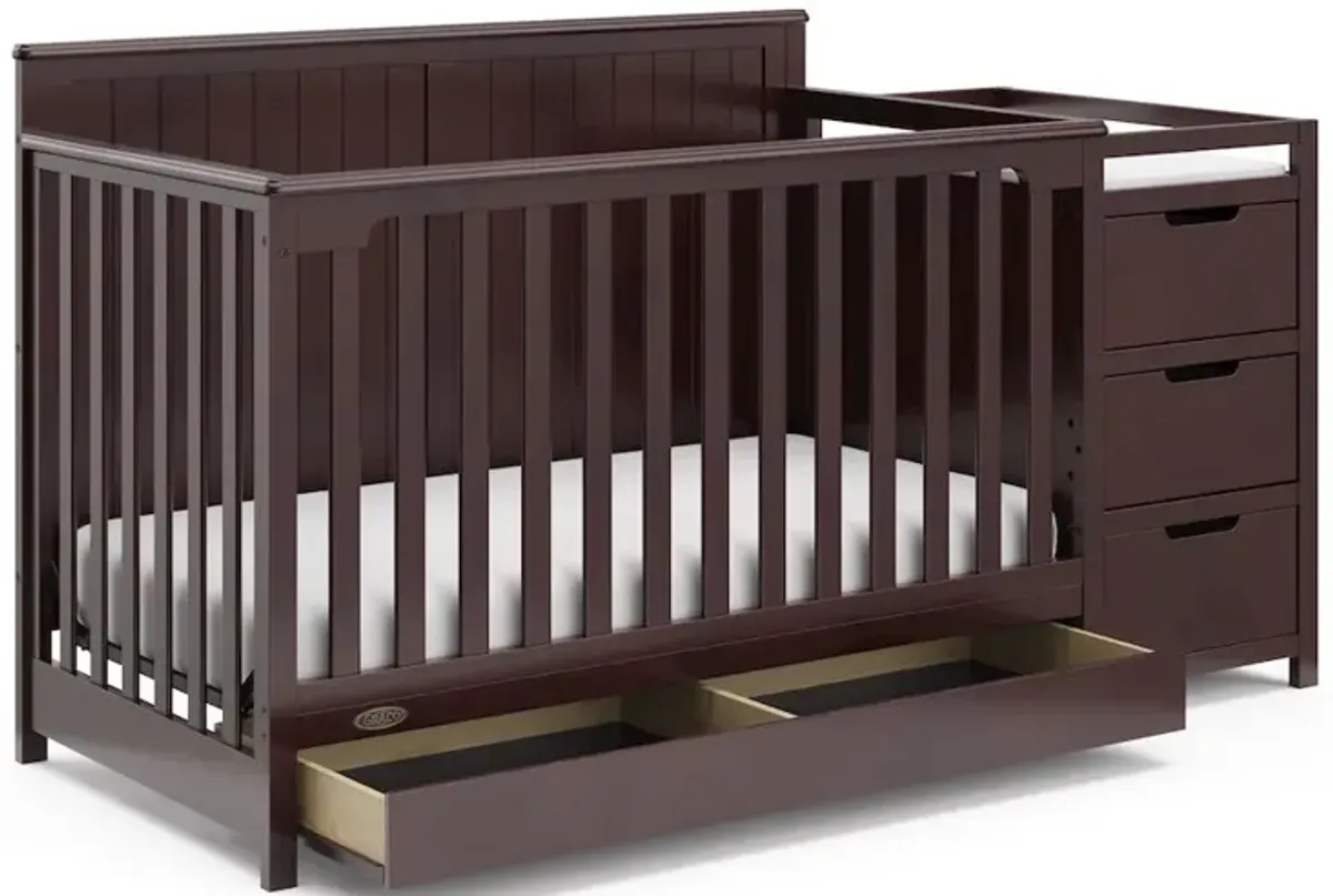 Graco Hadley 5-in-1 Convertible Crib and Changer with Drawer (Espresso)