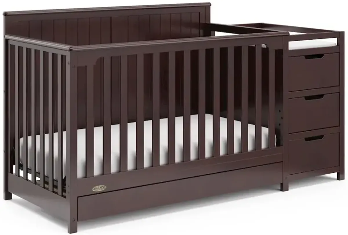 Graco Hadley 5-in-1 Convertible Crib and Changer with Drawer (Espresso)