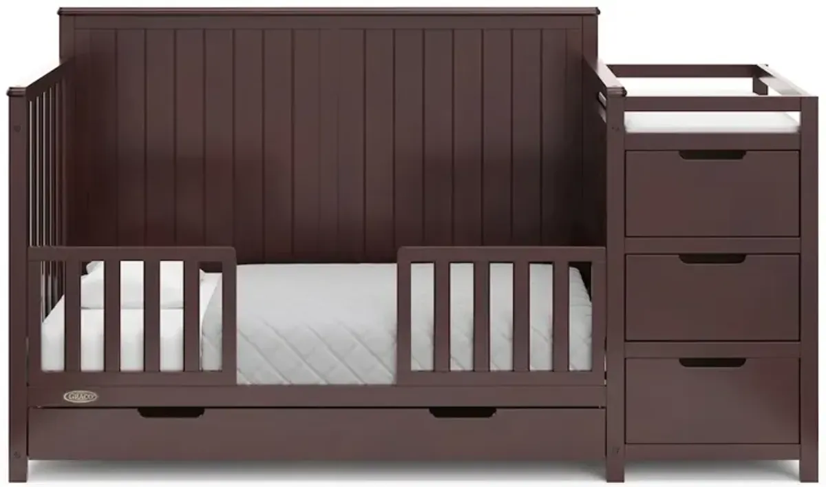 Graco Hadley 5-in-1 Convertible Crib and Changer with Drawer (Espresso)