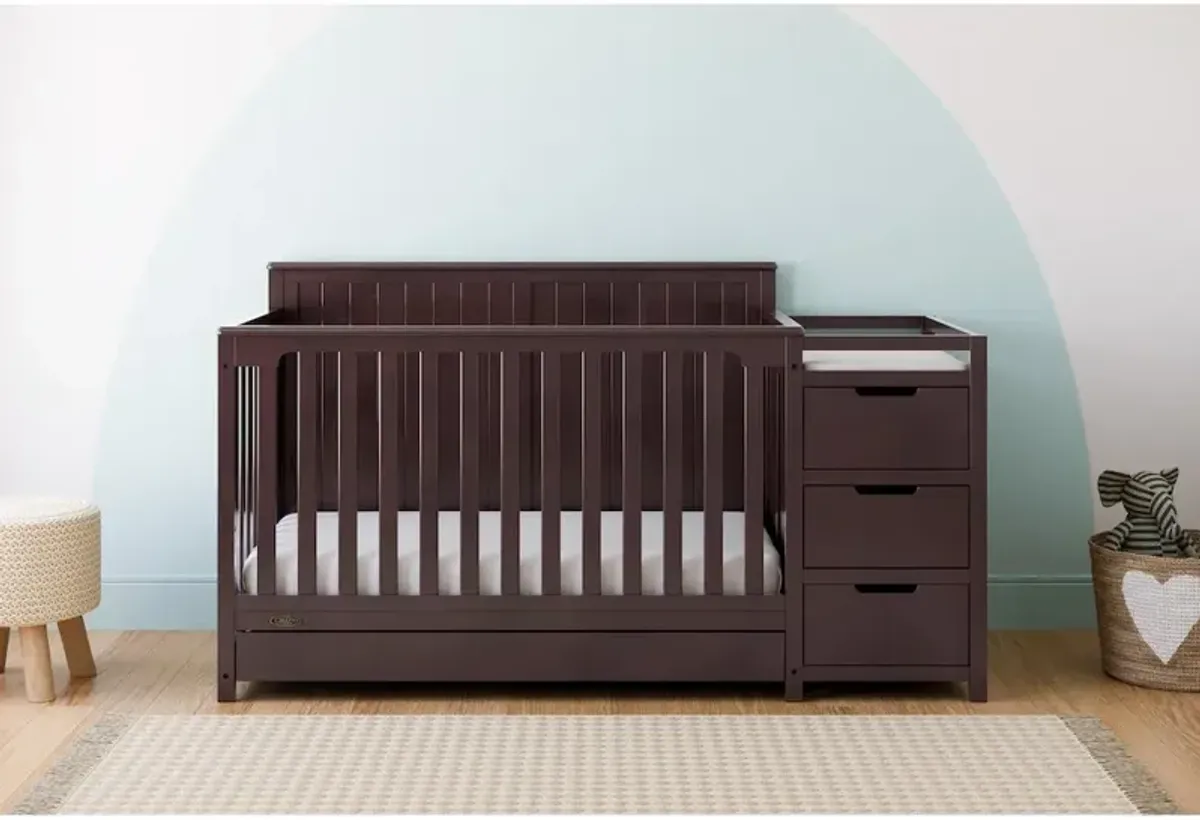 Graco Hadley 5-in-1 Convertible Crib and Changer with Drawer (Espresso)