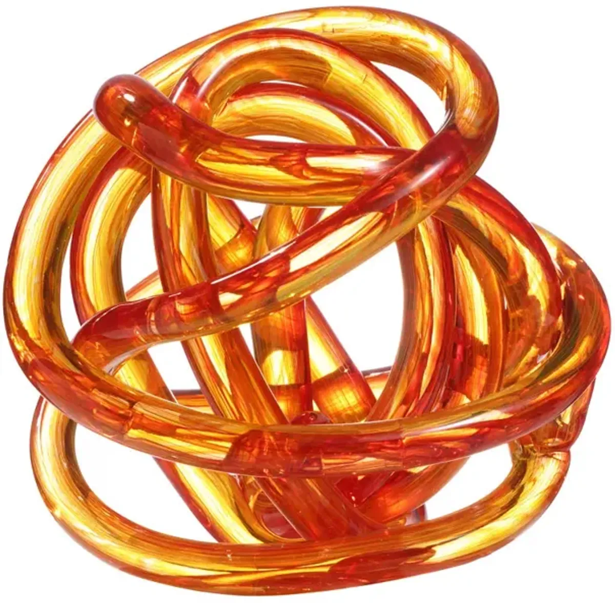 Hand Blown Infinity Knot Sommerso Art Orbit Glass Ball