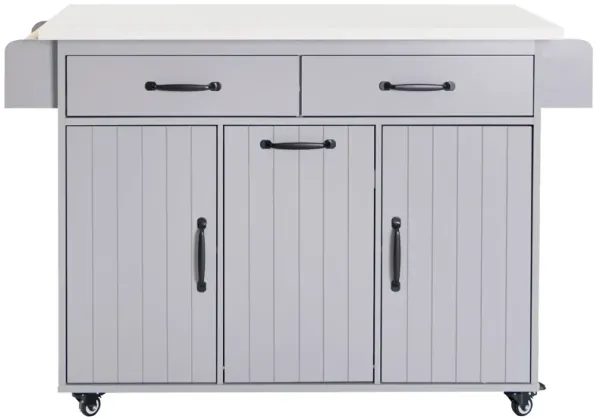 Merax Rolling Kitchen Island on Wheels with Adjustable Shelf