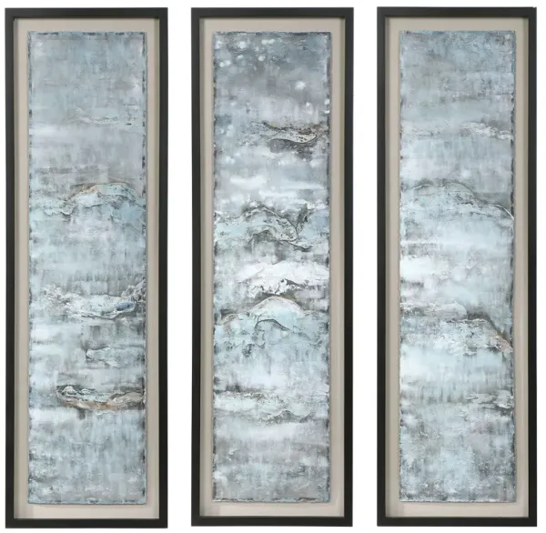 Ocean Swell Painted Metal Art (Set of 3)