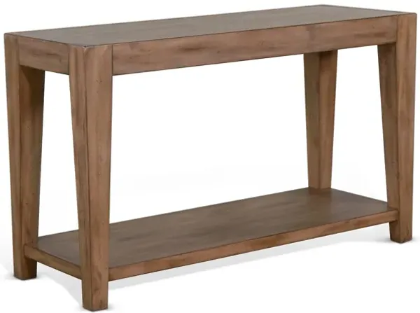 Yael Sofa Table, Tapered Legs, 50 Inch Rectangular Top, Light Brown - Benzara