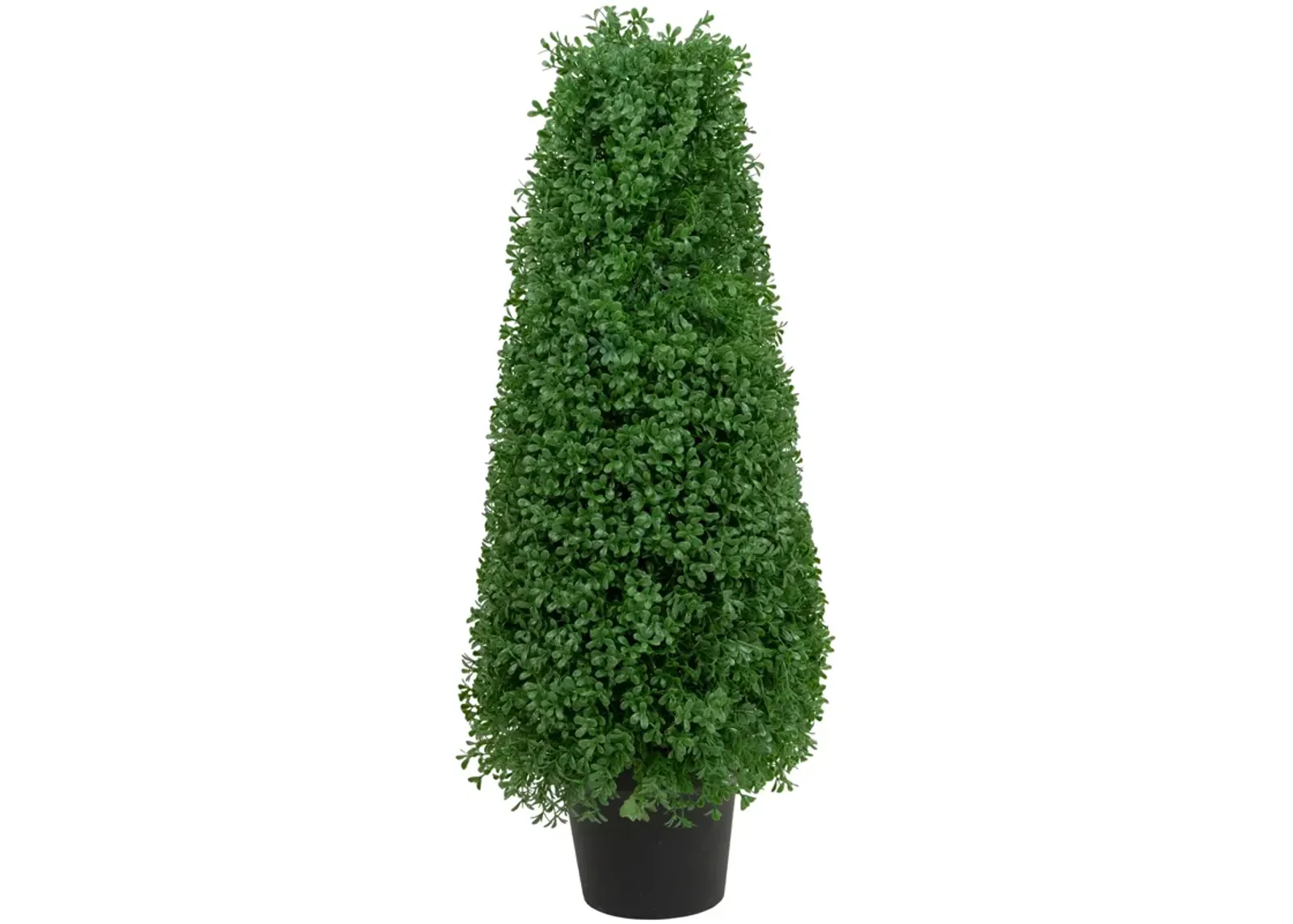 30" Artificial Boxwood Cone Topiary Tree with Round Pot  Unlit