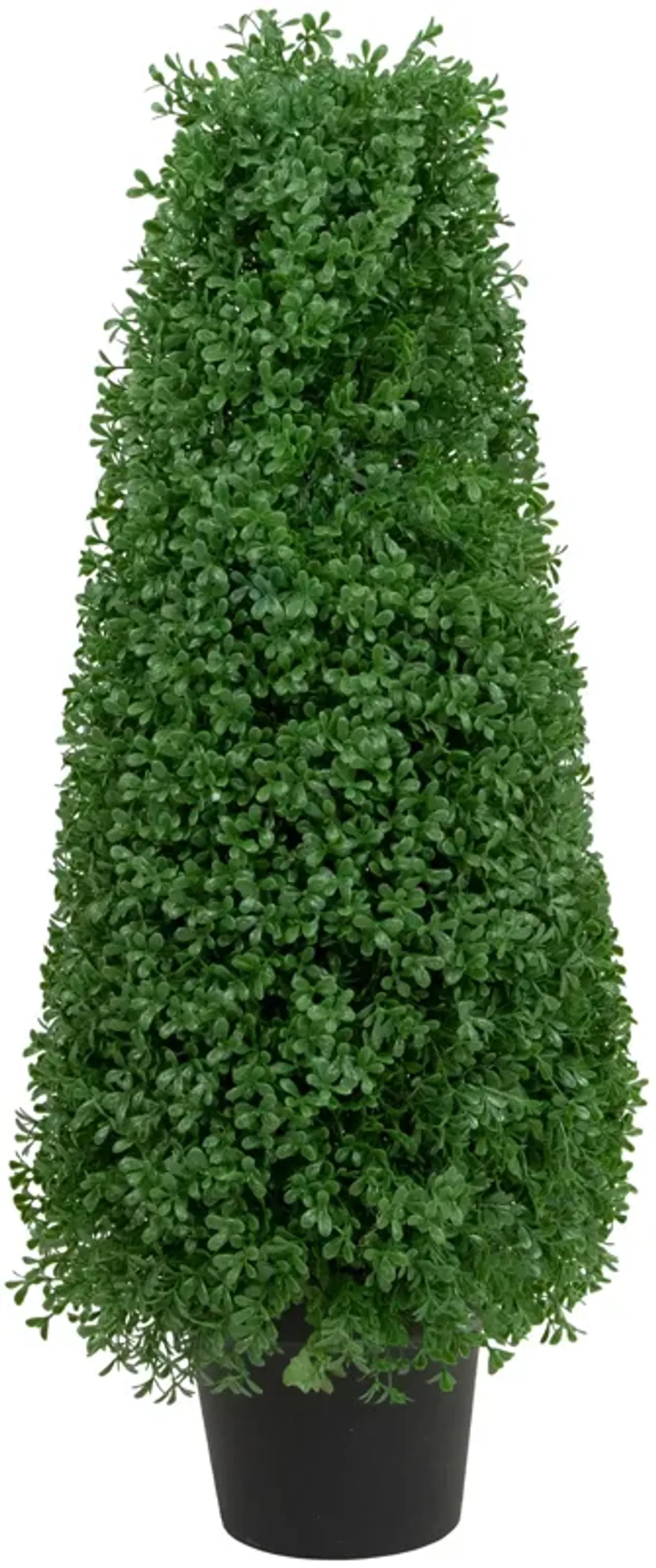 30" Artificial Boxwood Cone Topiary Tree with Round Pot  Unlit