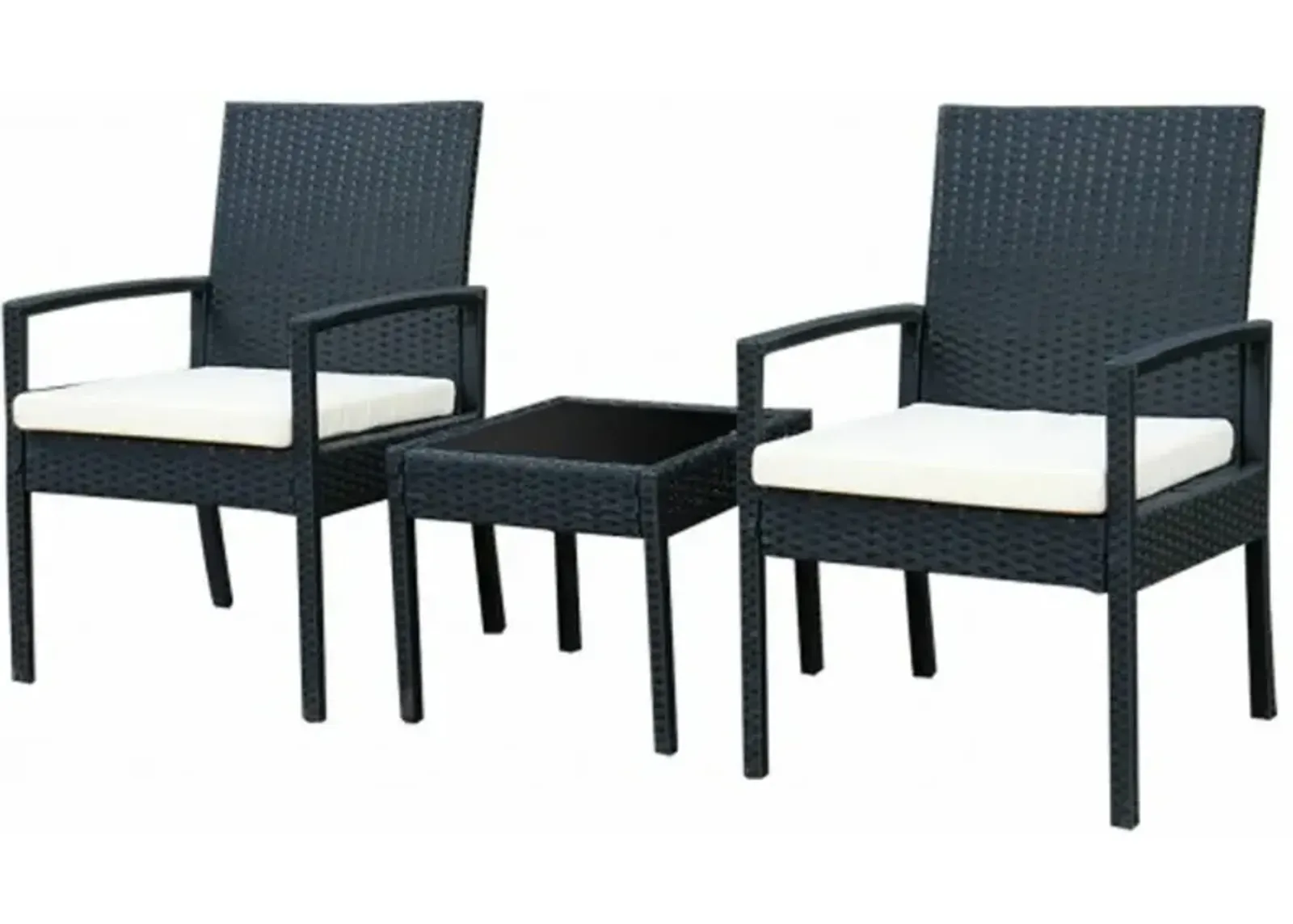 3 Pcs Outdoor Rattan Patio Conversation Furniture Set