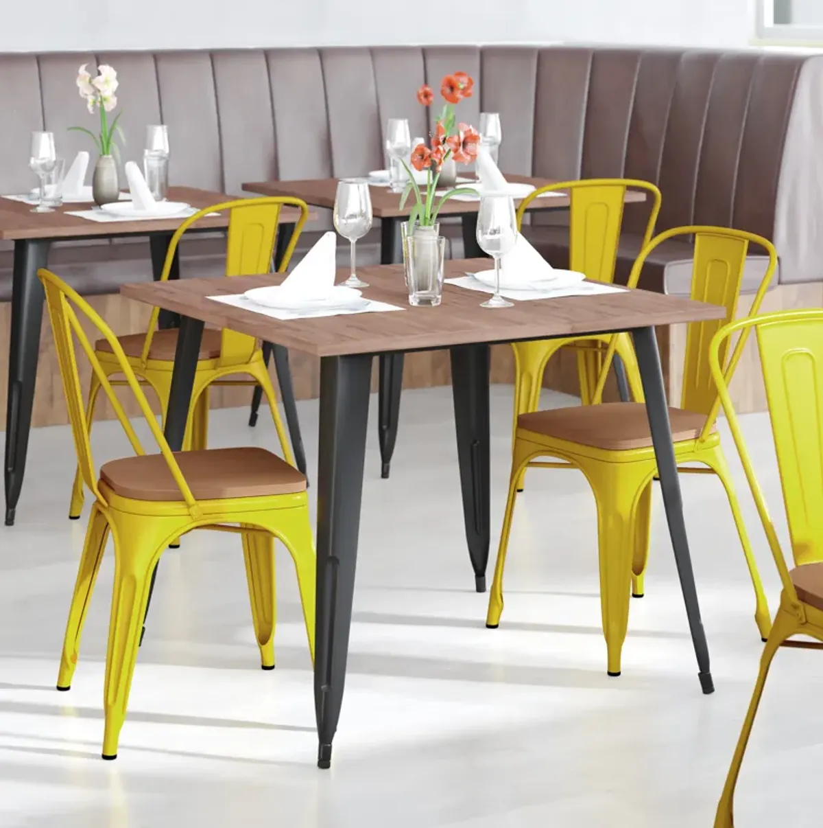 Metal Colorful Restaurant Chairs