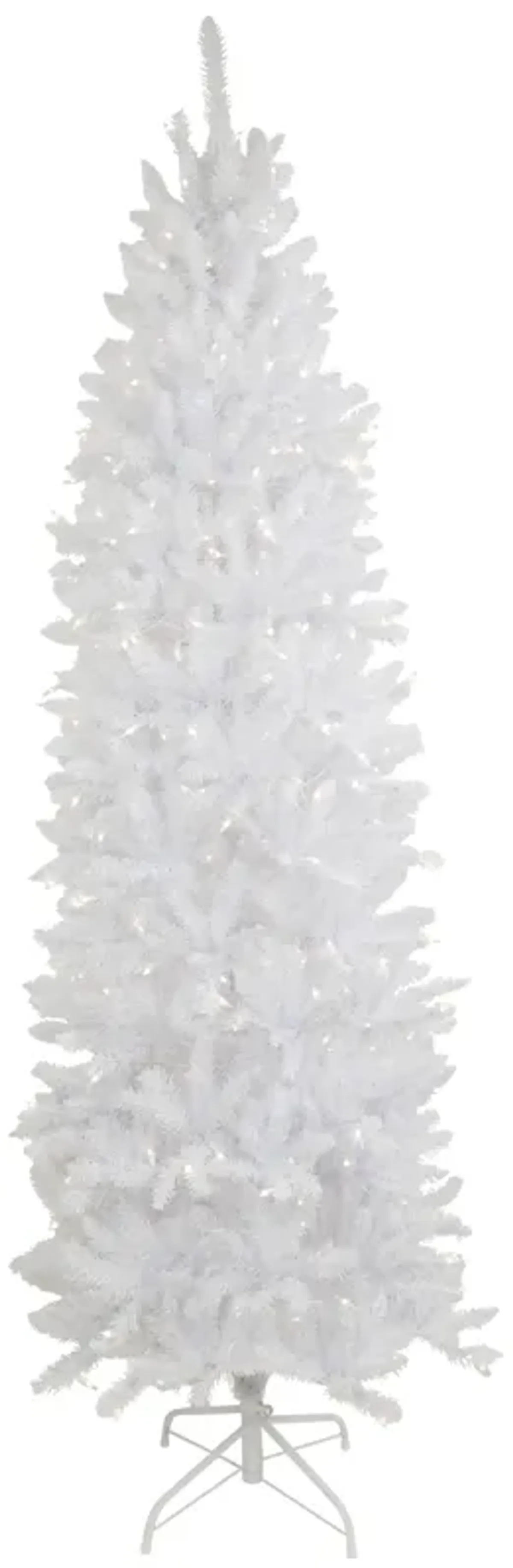 7.5' Pre-Lit Rapids White Pine Pencil Artificial Christmas Tree  Clear Lights