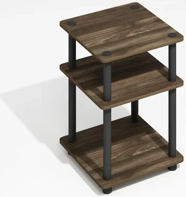 Turn-N-Tube Easy Assembly Multipurpose Shelf, Brown Walnut/Black