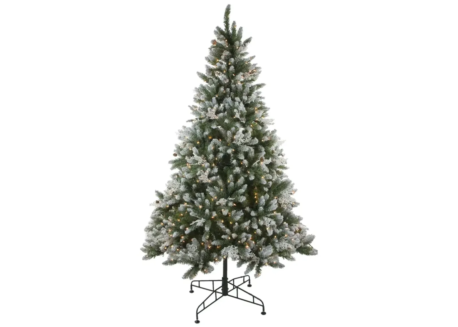 6.5' Pre-Lit Medium Frosted Sierra Fir Artificial Christmas Tree - Clear Lights