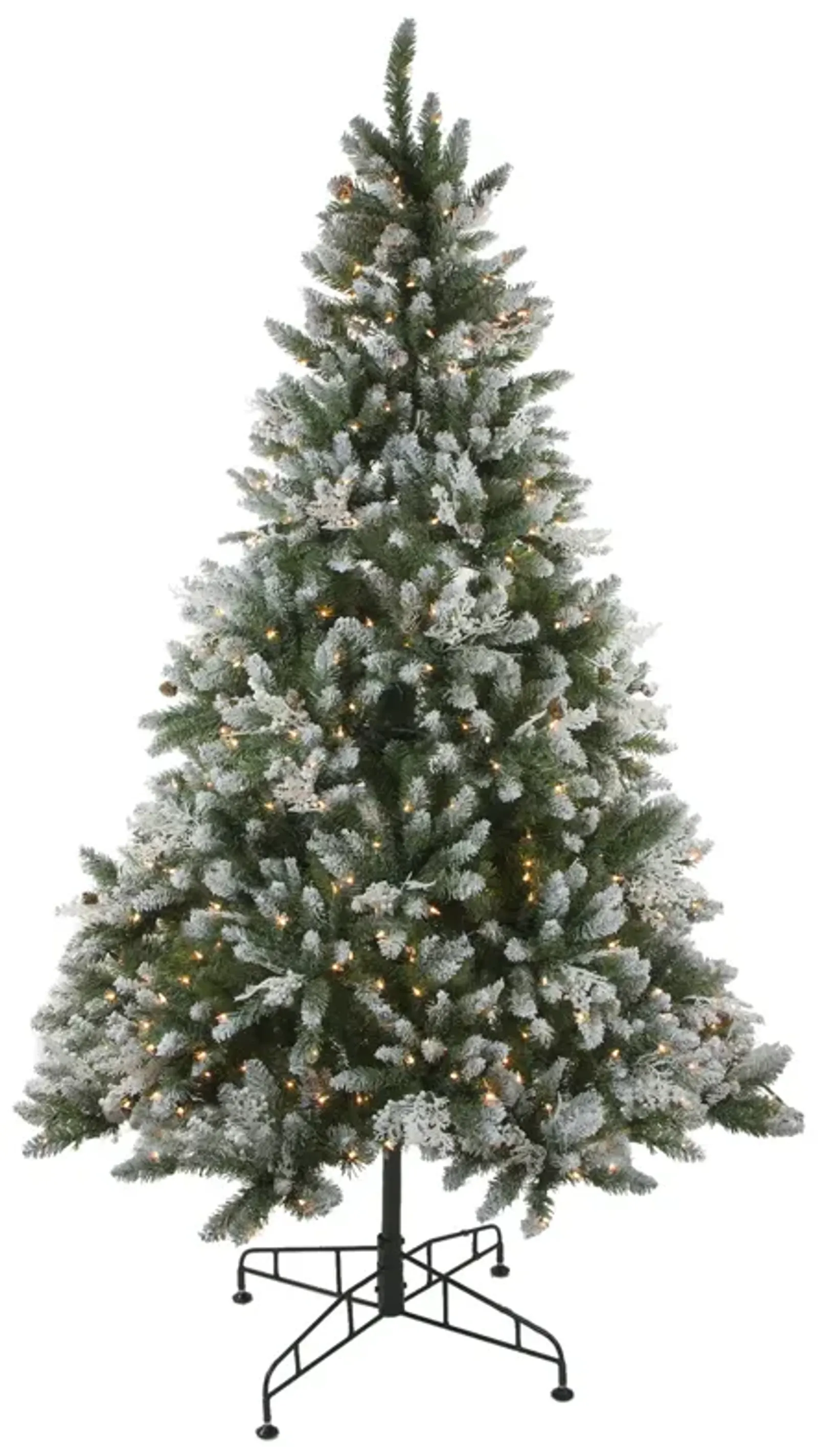 6.5' Pre-Lit Medium Frosted Sierra Fir Artificial Christmas Tree - Clear Lights