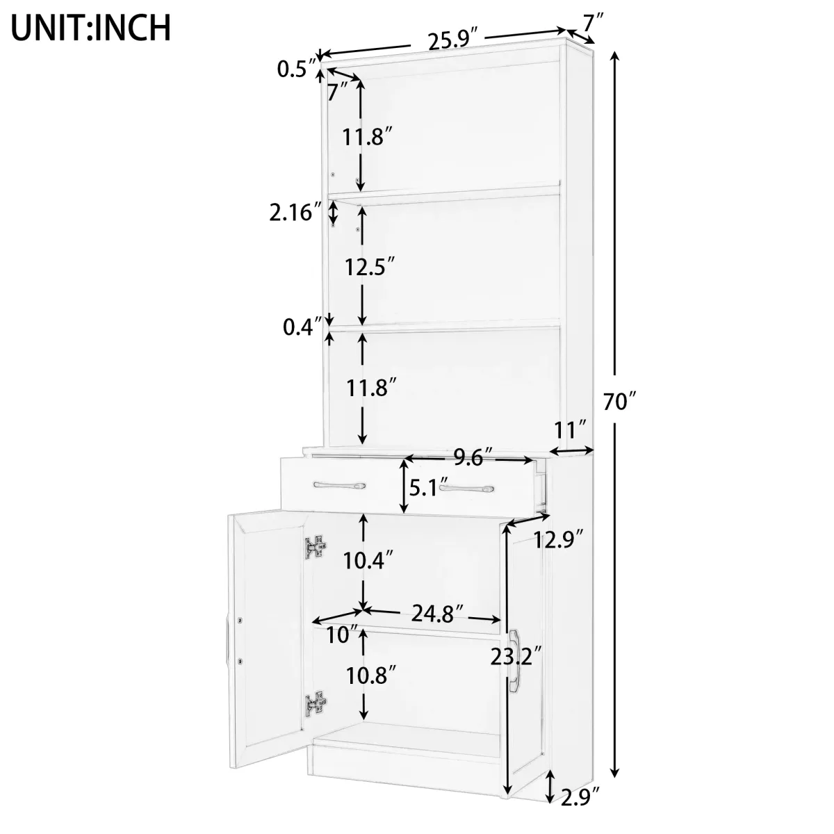 Merax Bathroom Storage Cabinet with Drawers