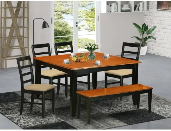 6 PC Dining room set with bench-Kitchen Tables and 4 Dining Chairs Plus bench