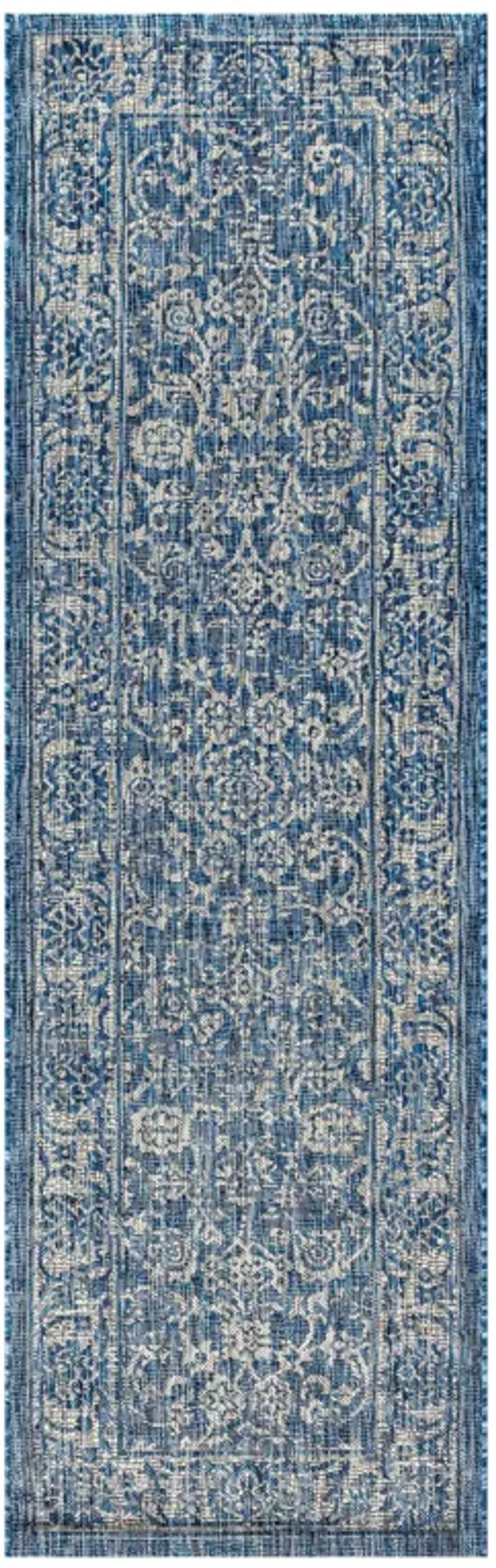 Tela Bohemian Textured Weave Floral Indoor/Outdoor Area Rug