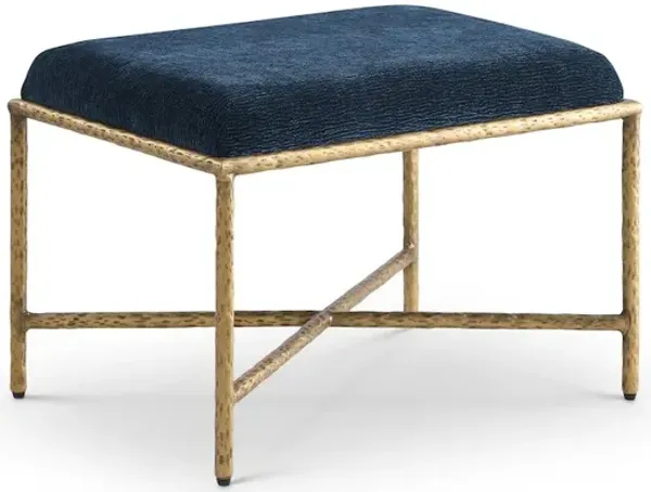 Meridian Furniture Valley Navy Chenille Fabric Bench