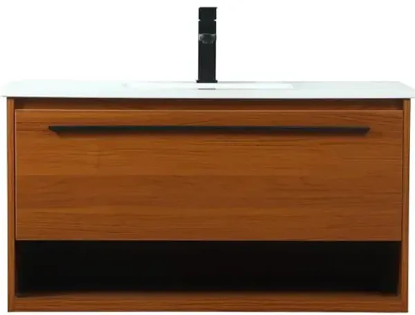 Elegant Kitchen and Bath 36 inch Single bathroom vanity in teak