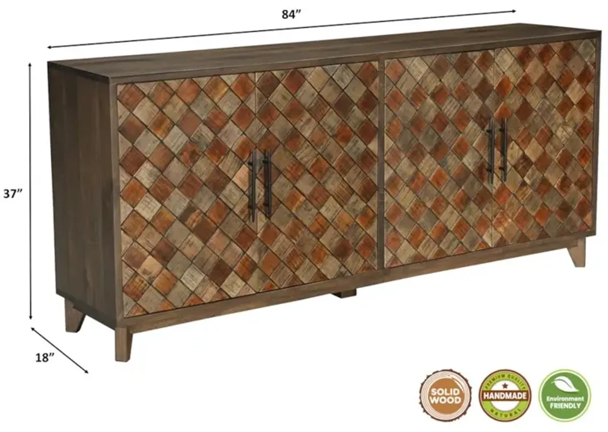 Taran Designs Renith 4-door Solid Wood Sideboard