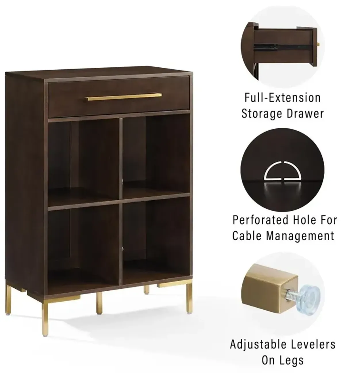 Juno Record Storage Cube Bookcase Dark Brown