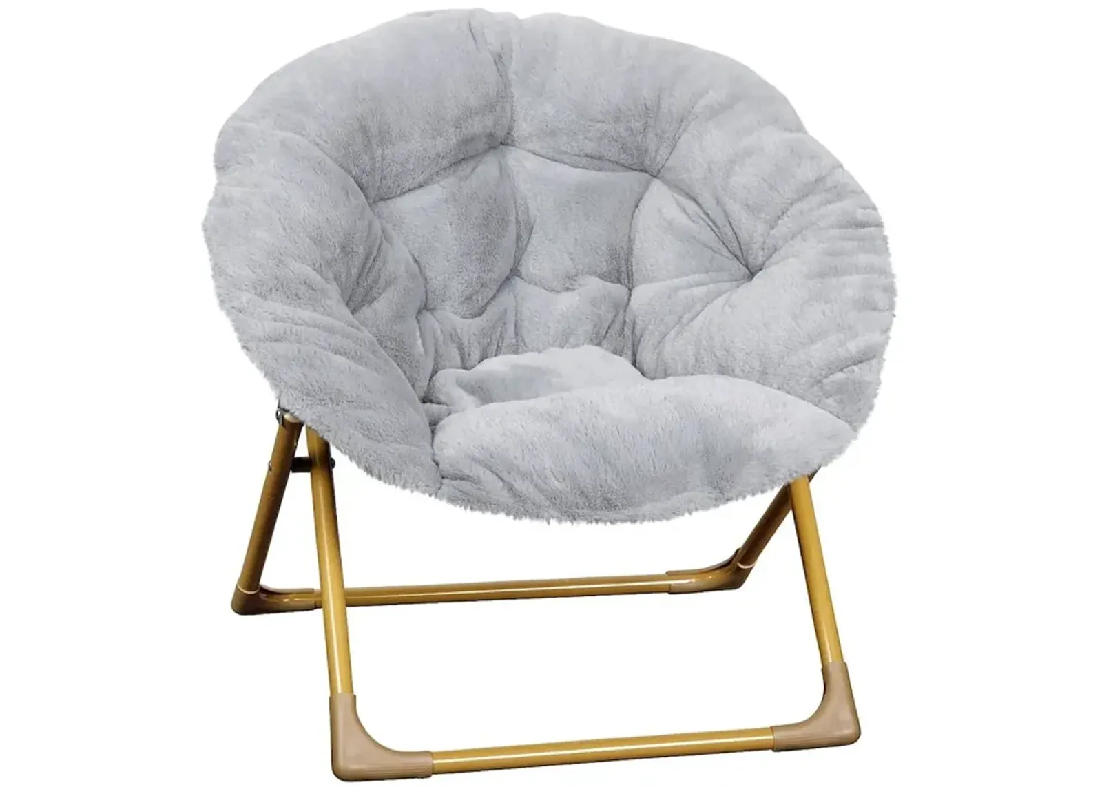 Flash Furniture 23 Kids Cozy Mini Folding Saucer Chair, Moon Chair, Gray/Soft Gold