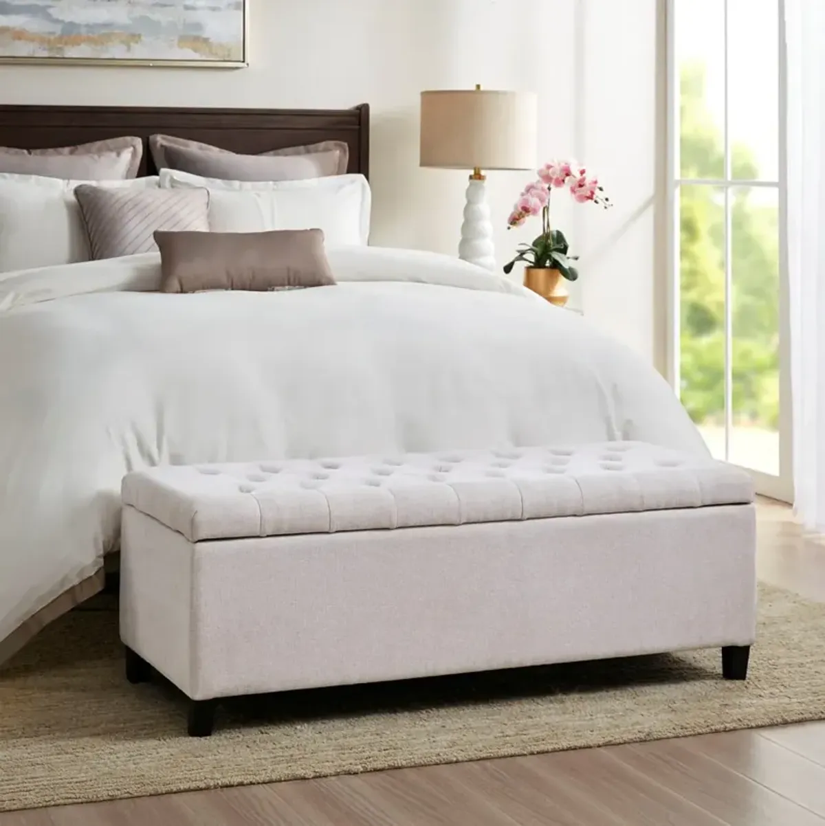 Gracie Mills Bianca Tufted Upholstered Storage Bench with Soft Close