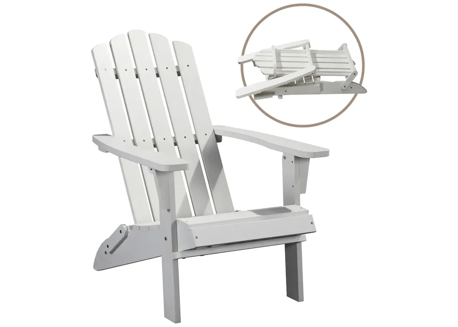 PolyTEAK Folding Adirondack Chair For Fire Pits, Patio, Porch, and Deck, Classic Collection