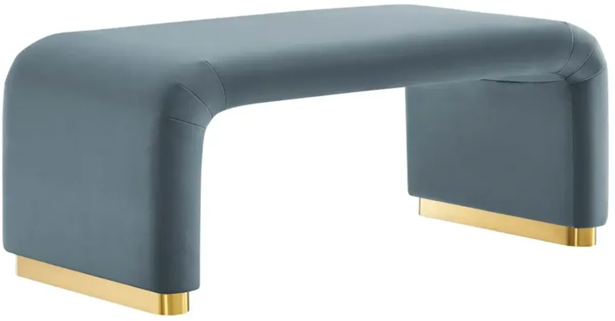 Koda Performance Velvet Waterfall Ottoman