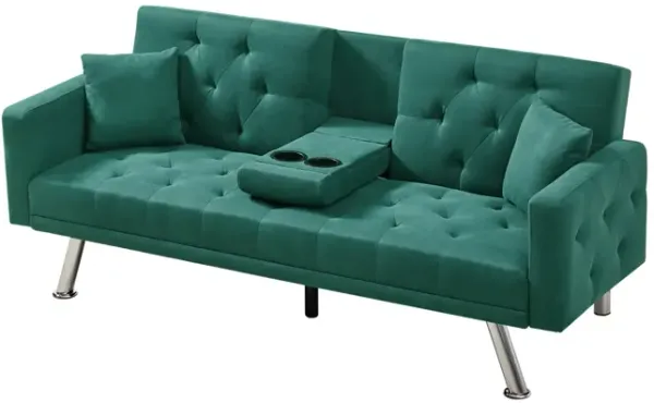 Square Arm Armrests, Dark Linen Convertible Sofa And Sofa Bed