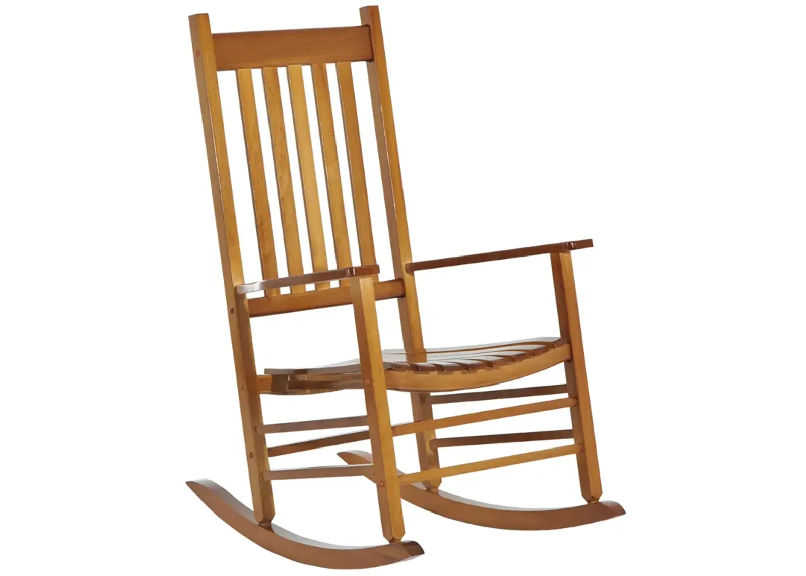 Wood Rocking Chair, Indoor / Outdoor Wooden Porch Rocker, Rustic Natural