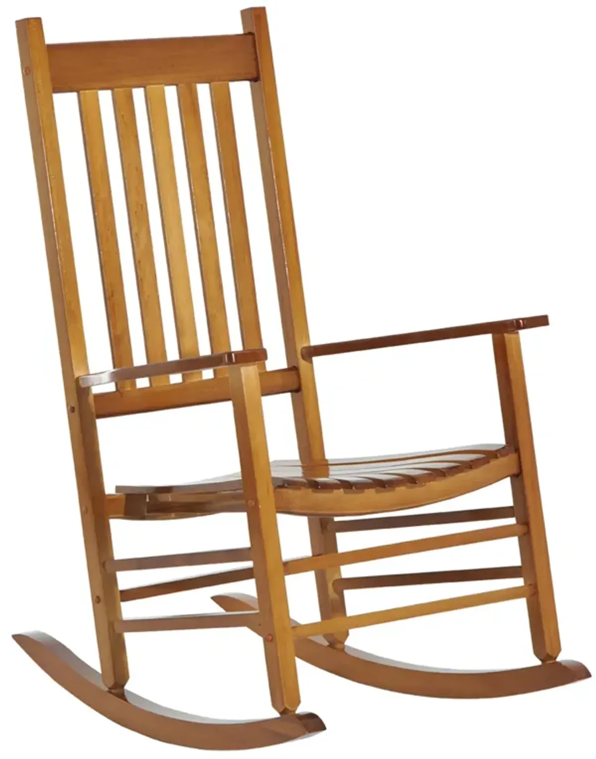 Wood Rocking Chair, Indoor / Outdoor Wooden Porch Rocker, Rustic Natural