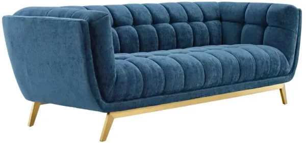 Modway Bestow Tufted Crushed Performance Velvet Sofa, Navy