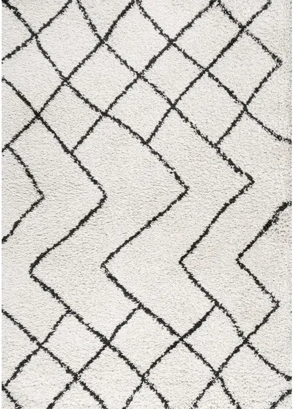 Inca Moroccan Diamond Shag Area Rug