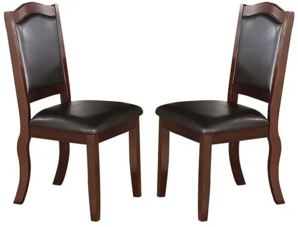 Streamdale Faux Leather Upholstered Dining Chairs, Brown(Set Of 2)