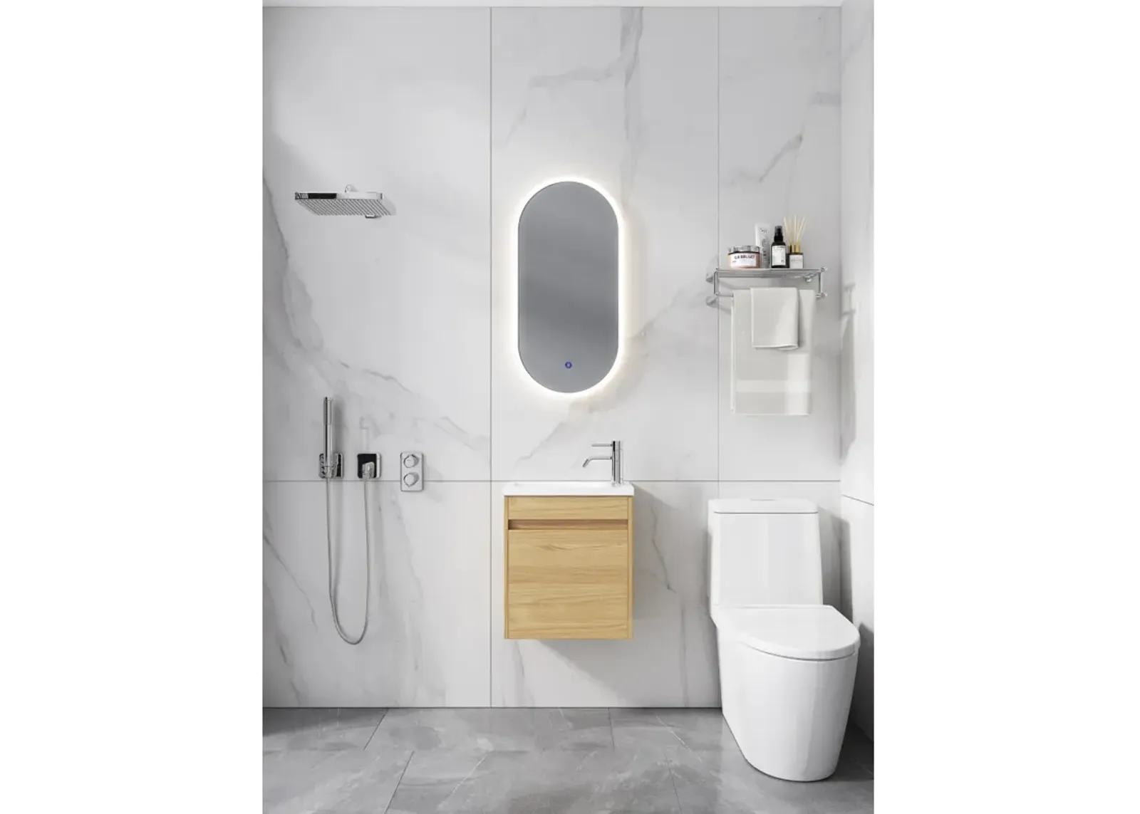 Bathroom Vanity With Single Sink, 18 Inch For Small Bathroom (Excluding Faucets)